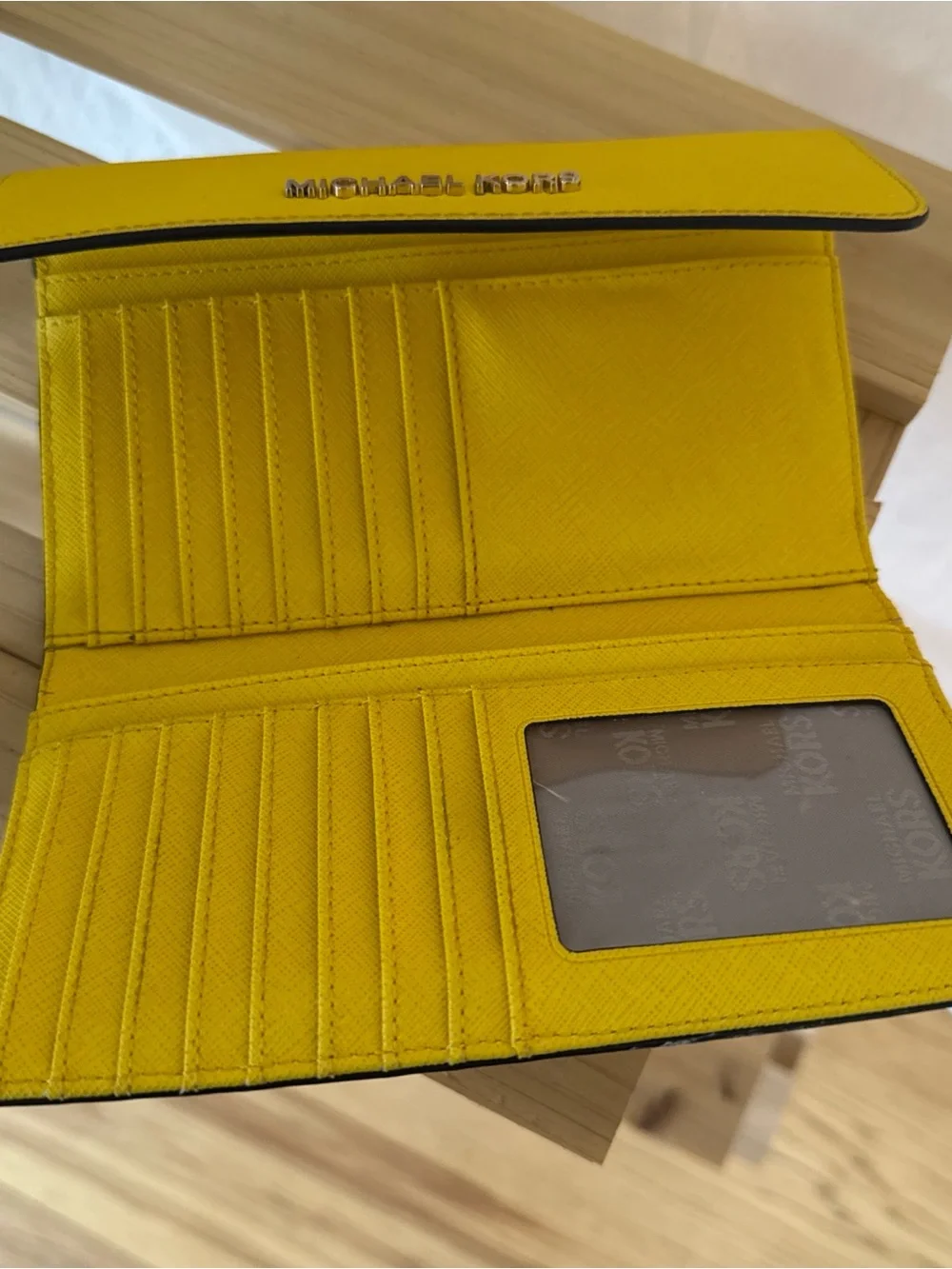 Lot of 2 Michael Kors Women's Saffiano Leather Wallet - Yellow and Black